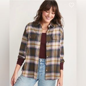 Old Navy Boyfriend Flannel Shirt - Size XL